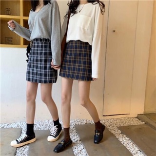 Chân váy kẻ bét seo lơ