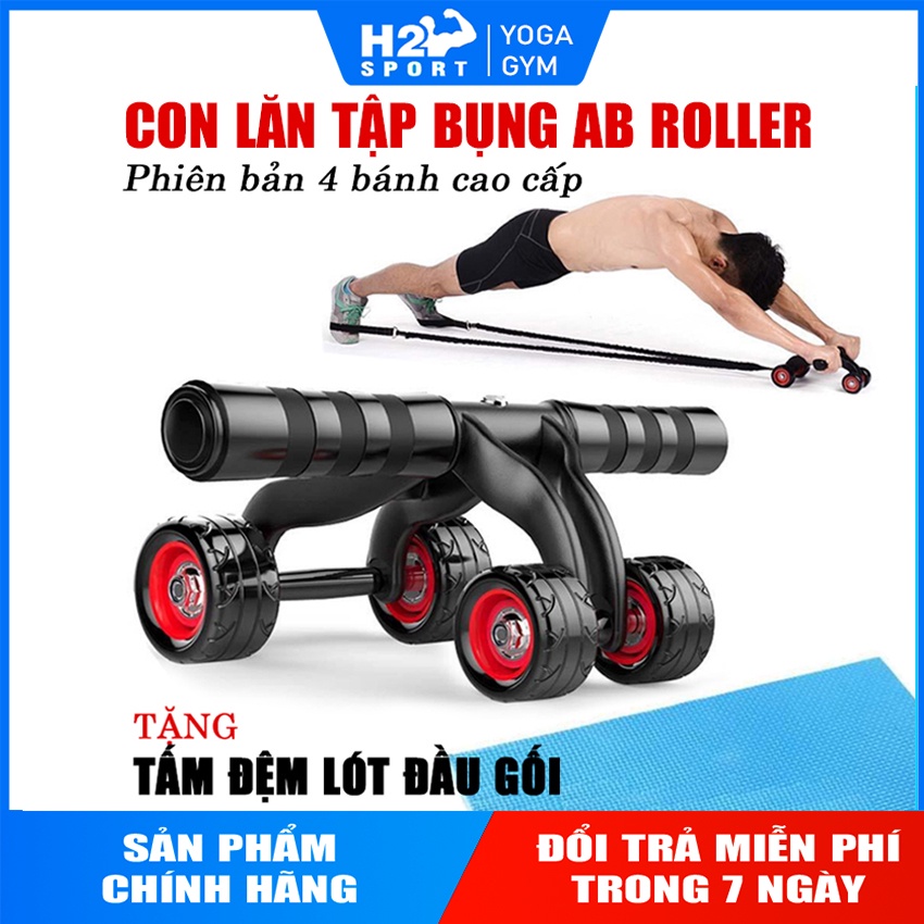 CON LĂN TẬP BỤNG 4 BÁNH CAO CẤP AB ROLLER, HỖ TRỢ TẬP LUYỆN CHO VÒNG EO 6 MÚI