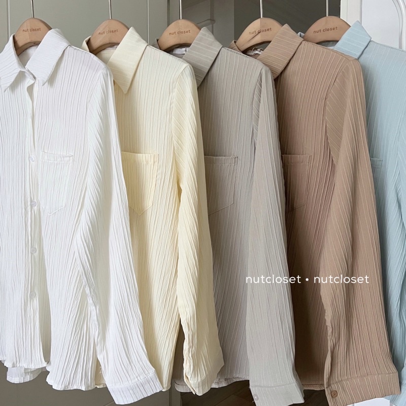 Áo sơ mi vải nhăn túi ngực (Ys278) _ A0359