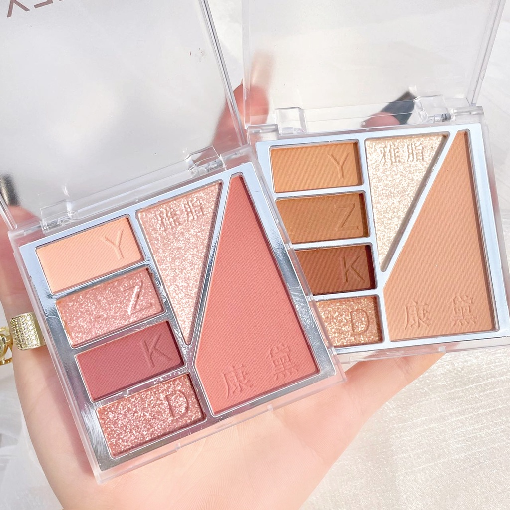 Bảng Phấn Mắt 6 Màu Lì / Má Hồng / Phấn Mắt Tông Đất Sữa Hoạt Hình Dễ Thương Chống Nước Lâu Trôi Cho Người Mới Bắt Đầu