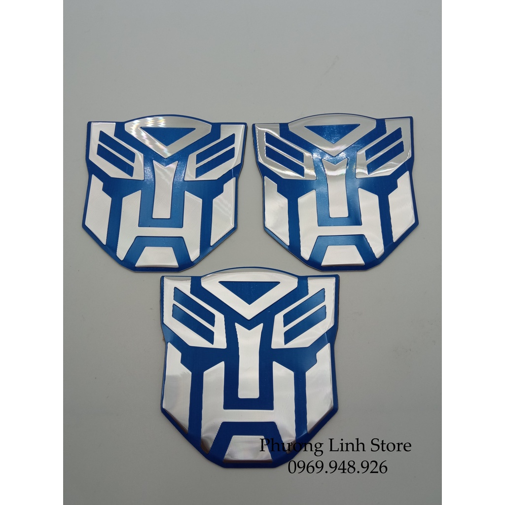 Tem dán xe Transformer Pro logo dán xe Bé Xanh Dương không sừng