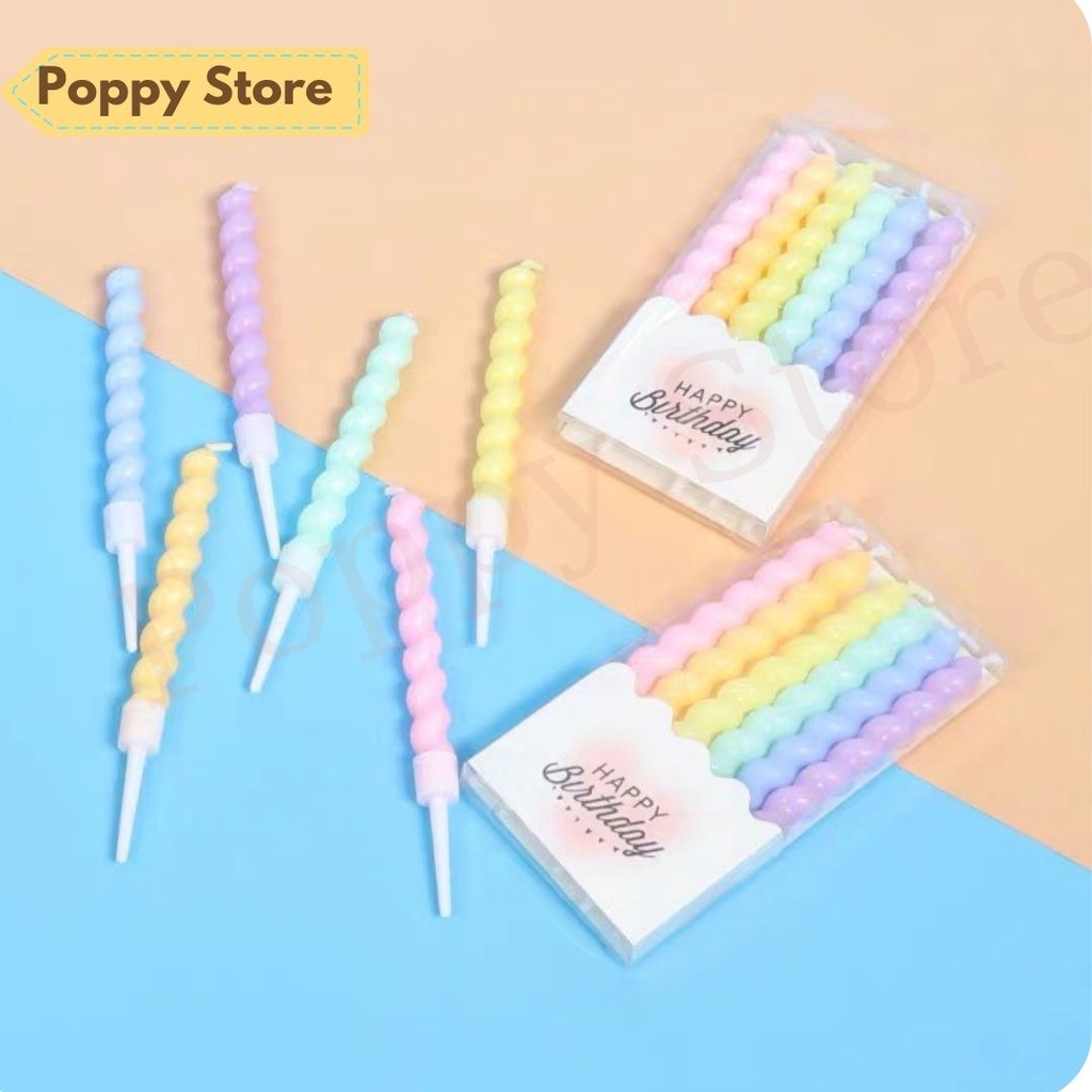 NẾN SINH NHẬT - NẾN MÀU PASTEL PHONG CÁCH HÀN QUỐC - NẾN KHÔNG KHÓI - POPPY STORE