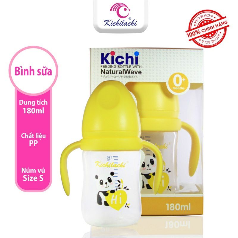 Bình sữa pp cổ rộng kichi 180ml 240ml