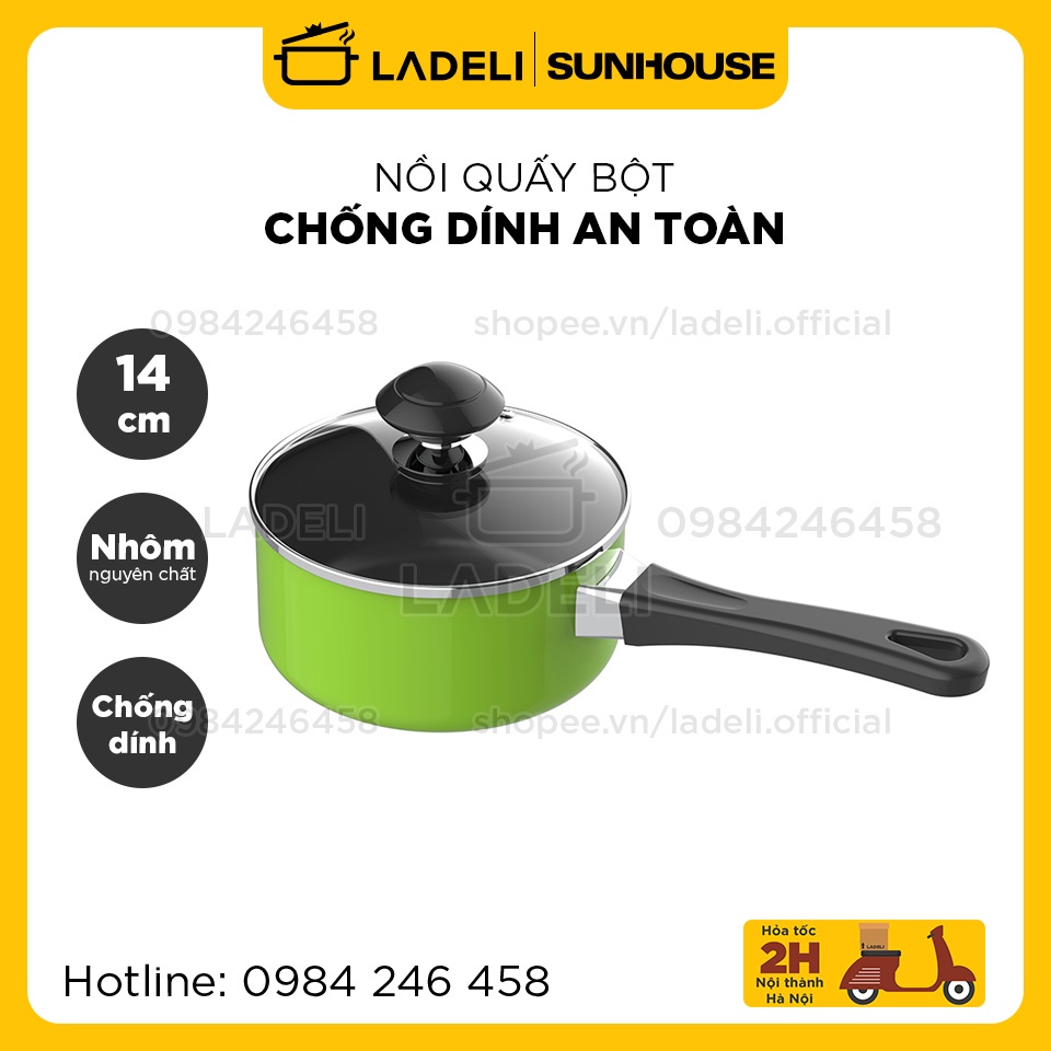 Nồi quấy bột chống dính SUNHOUSE SHG-MP14 / SHG-MP14O size 14cm đáy thường