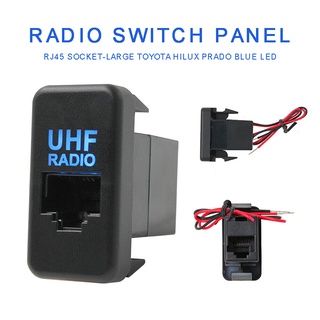 Dành Cho Xe Toyota Hilux RJ45 Dash UHF Radio Switch Panel Trống Ổ Cắm + Đèn LED Xanh Dương