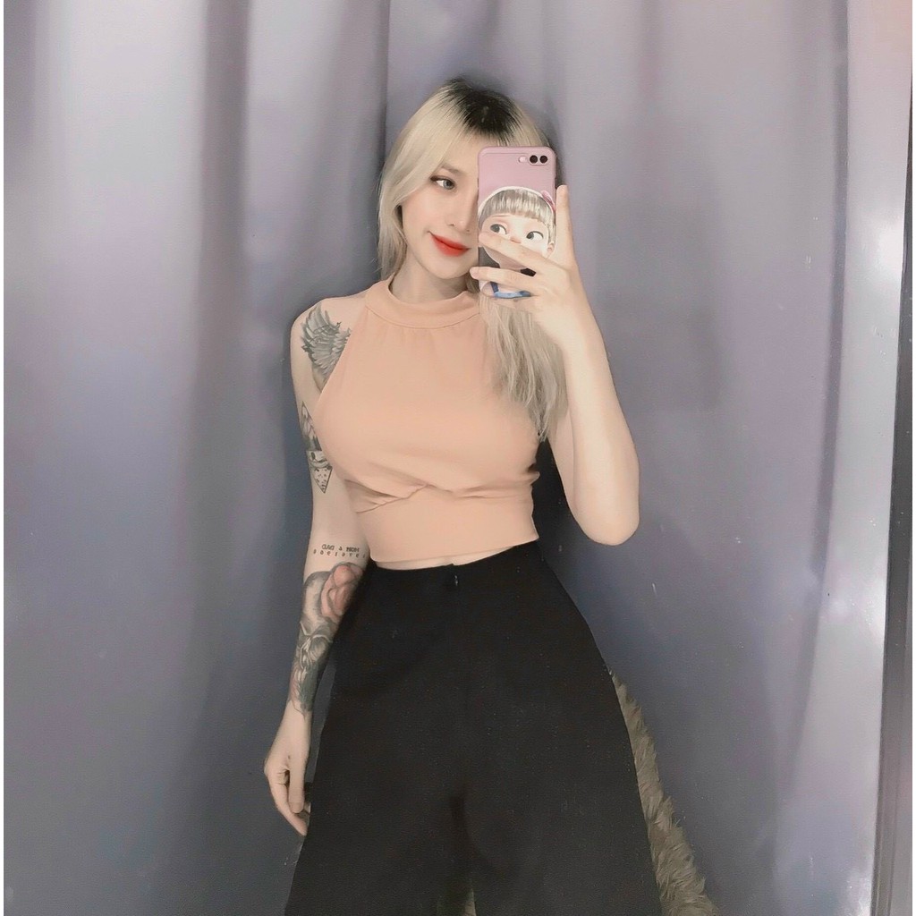 áo yếm croptop kiểu cột hở lưng sau
