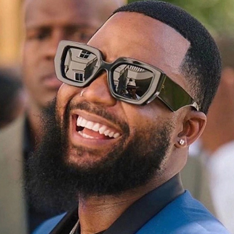 (KIQI-FASHION) COD Kính Mát Gọng Vuông Lớn Chống Tia Uv400 Thời Trang Cho Nam Và Nữ