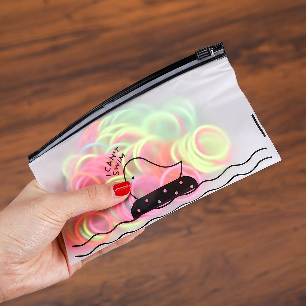 Set 100 Dây Cột Tóc Co Giãn Nhiều Màu Dễ Thương Cho Bé Gái