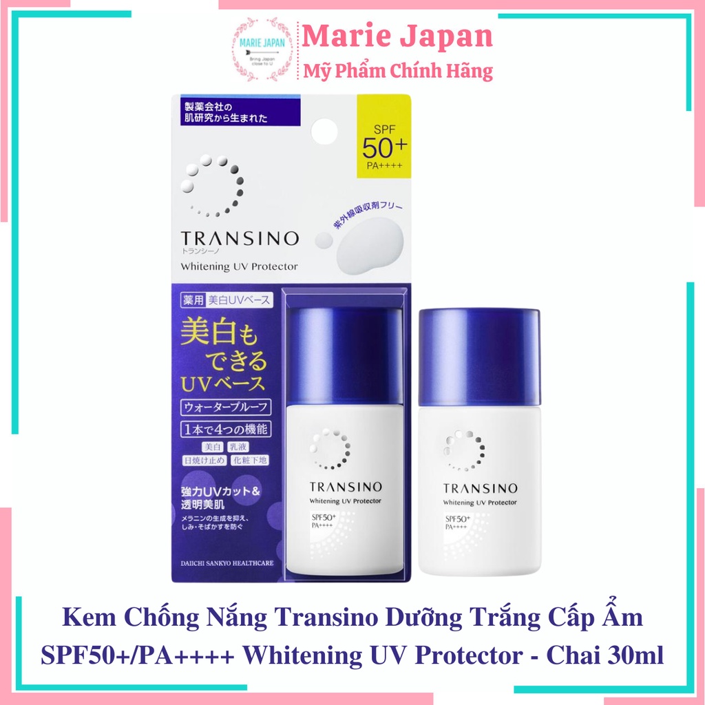 Kem Chống Nắng Transino Dưỡng Trắng Cấp Ẩm SPF50+/PA++++ Whitening UV Protector - Chai 30ml