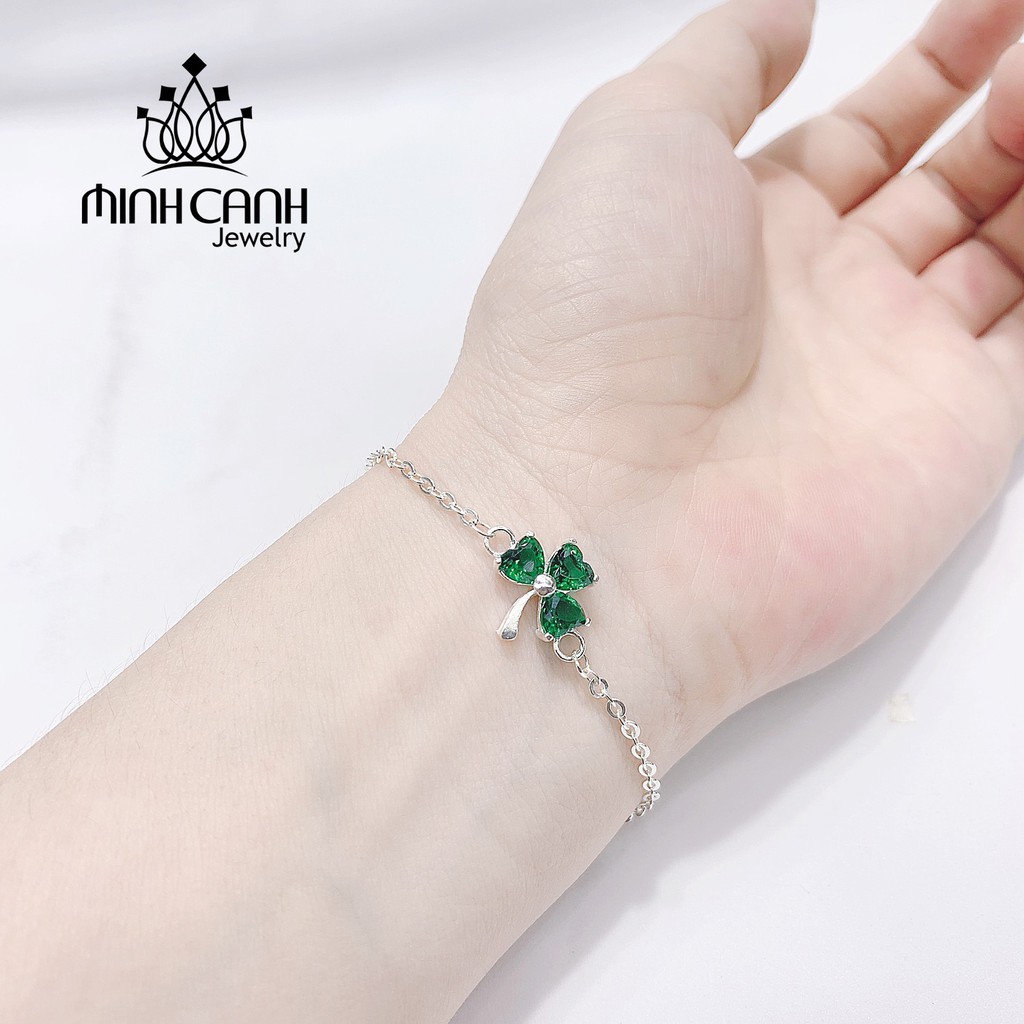 Lắc Tay Bạc Minh Canh Jewelry - Cỏ 3 Lá May Mắn