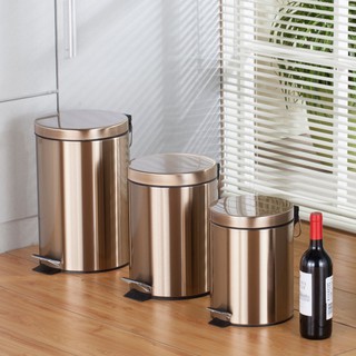 Thùng Rác Chất Liệu Bằng Inox Dày Dặn Đơn Giản Tiện Lợi