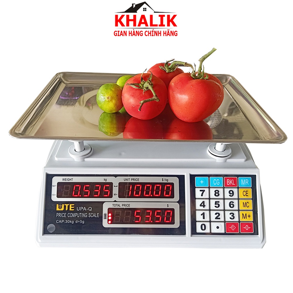 Cân tính tiền điện tử KHALIK UTE UPA-Q 30kg chuyên dành cho bán hàng trái cây, thực phẩm, chợ, siêu thị