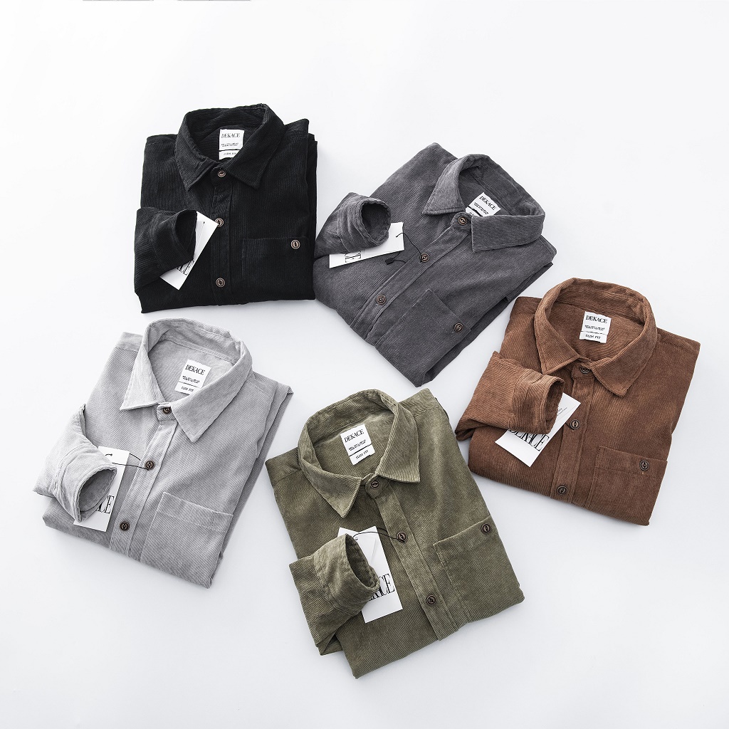 Áo Sơ Mi Nhung Dekace Vải Dày Co Giãn Cao Cấp SMND