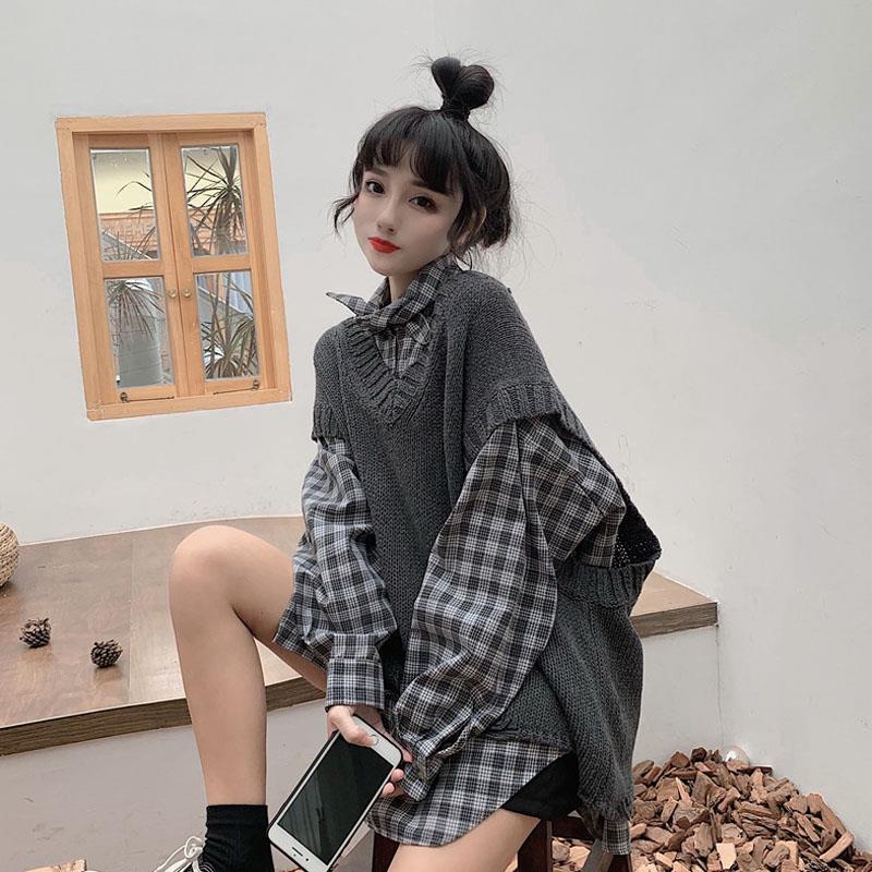 Áo len không tay dáng rộng phong cách Hàn Quốc trẻ trung cho nữ