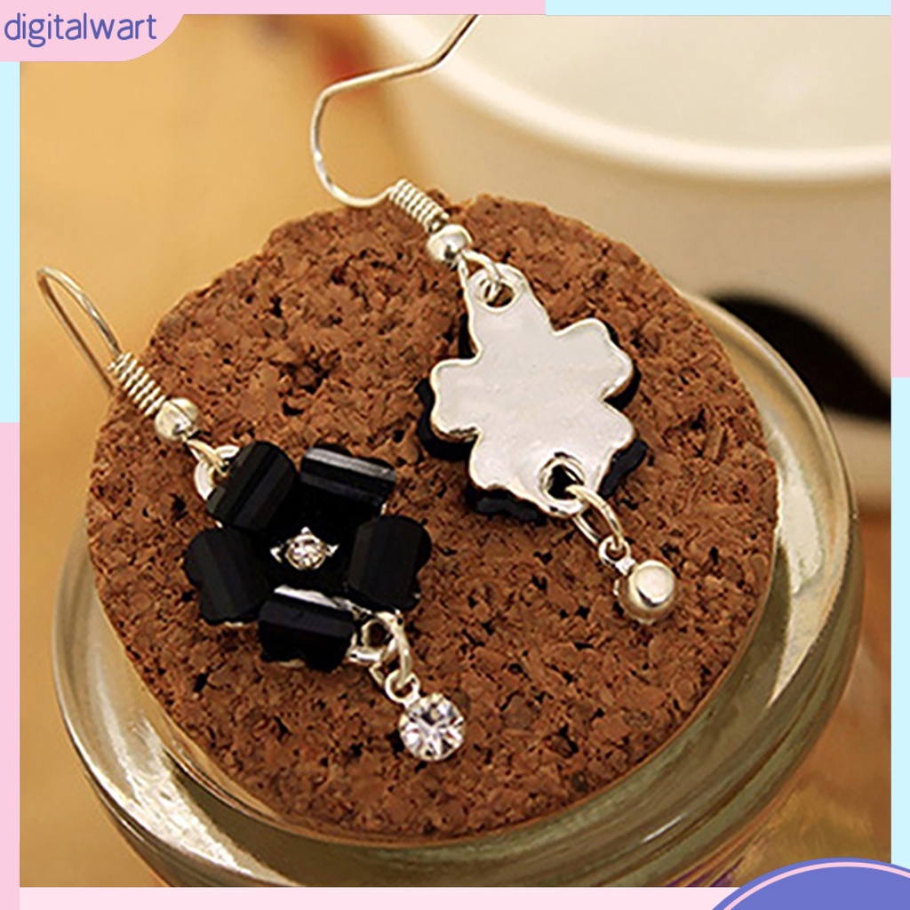 Cặp khuyên tai dài hình bông hoa nhỏ xinh đính đá sang trọng cá tính dành cho nữ