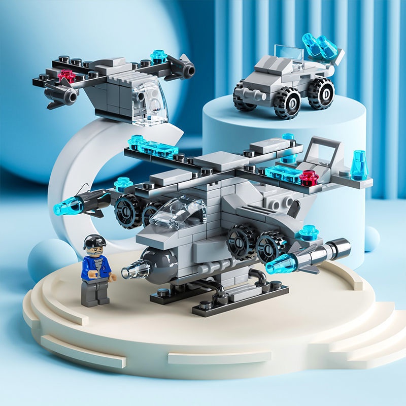 Đồ chơi Lego xe tăng nâu,xe cảnh sát, cứu hỏa dạng túi cho bé từ 4 tuổi dễ lắp ráp kèm sách hướng dẫn lắp ghép
