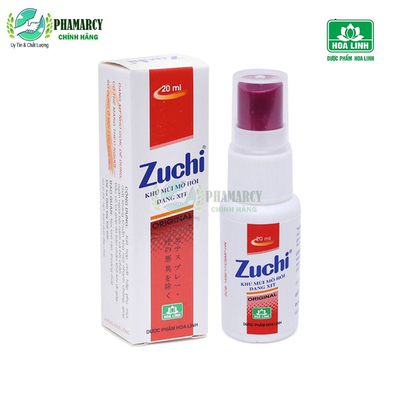 Xịt khử mùi hôi cơ thể thảo dược chè xanh chanh Zuchi 20ml