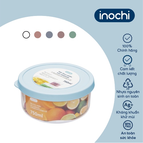 Bộ 4 hộp thực phẩm tròn Inochi - Hokkaido 500100015002000ml