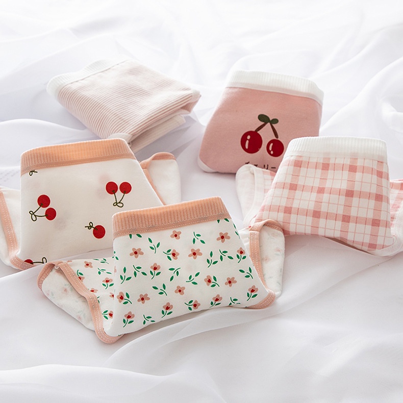 Set 5 quần lót nữ sinh NuciFera mẫu Cherry chất cotton mềm mát, co dãn nhiều SET88
