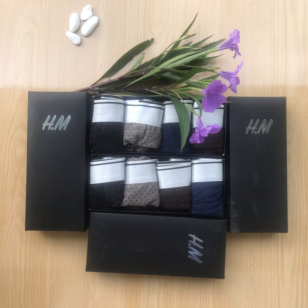 Quần lót nam Thông Hơi nhật bản, quần boxer nam Lưới HM (Hộp 4 Chiếc)