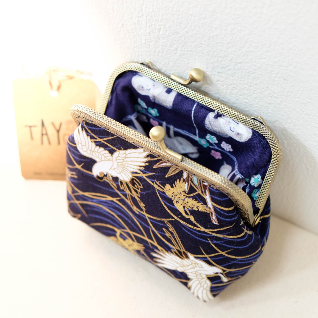 Túi mini thủ công họa tiết Nhật Bản dáng vuông, Ví cầm tay handmade, Túi xách dễ thương dành cho bé