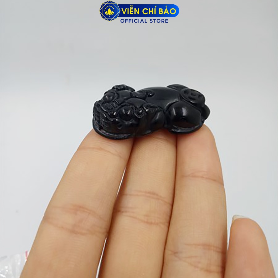 Mặt dây chuyền Tỳ Hưu Đen 1 đồng xu phía dưới thời trang phụ kiện trang sức Viễn Chí Bảo M200131