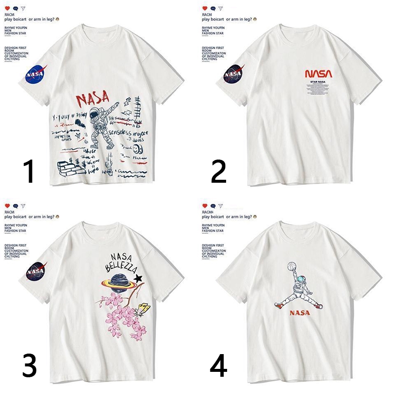 NASA and Coca Cola Áo Thun Nam Tay Ngắn In Hình Nasa Và Couples T-shirt