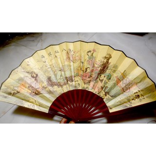 [FULL SIZE] Quạt vải nẹp gỗ vẽ tranh