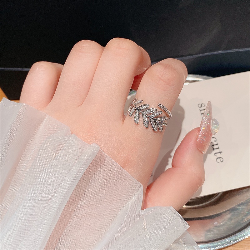[Hàng Mới Về] Nhẫn Dạng Hở Hình Chiếc Lá Thời Trang Mùa Hè Cho Nữ