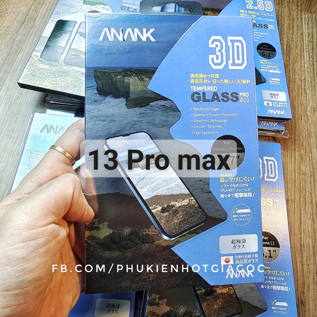 KÍNH CƯỜNG LỰC ANANK IP 3D IP 14 PRO MAX / IP 13 / 13 PRO / 12 mini / 11 / X full màn / chống nhìn trộm / trong suốt
