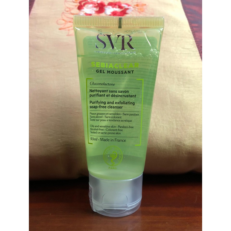 SVR Sebiaclear Gel Moussant 55ml Gel Rửa Mặt Không Chứa Xà Phòng