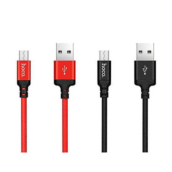Cáp Sạc Micro USB Hoco X14 Cao Cấp Dây Dù Tốc Độ Sạc Nhanh 2.4A Dài 1m 2m Hàng Chính Hãng