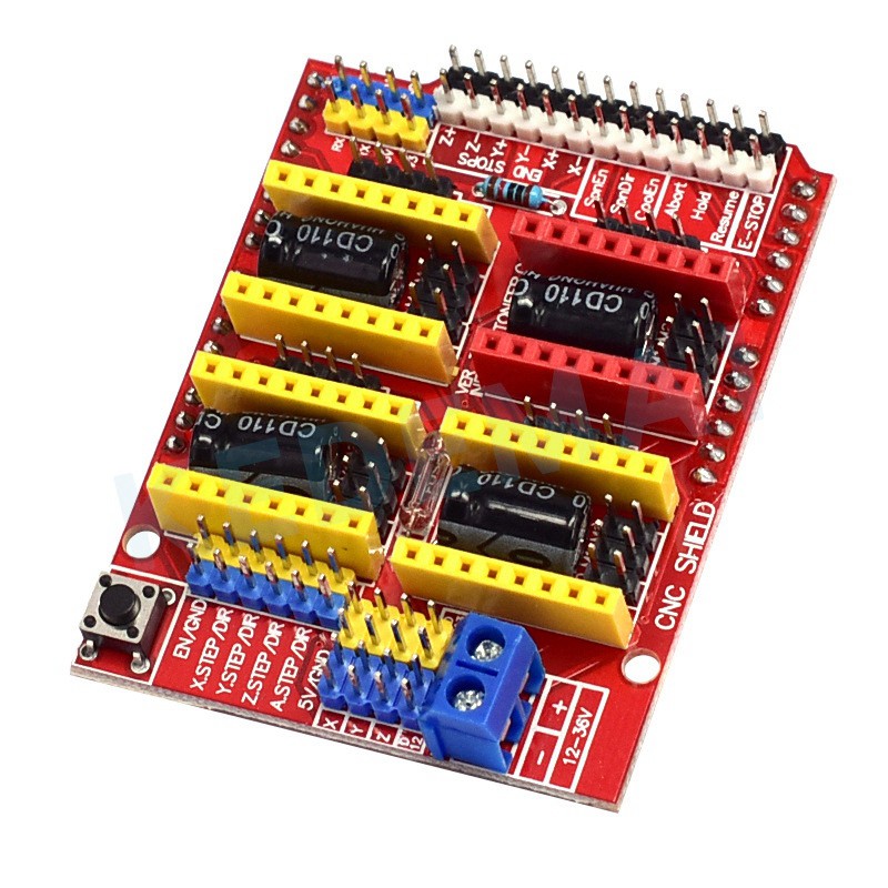 V3 Engraving Machine Expansion Board + A4988 Driver (Green) with Heat Sink for Arduino Cnc Diy Set