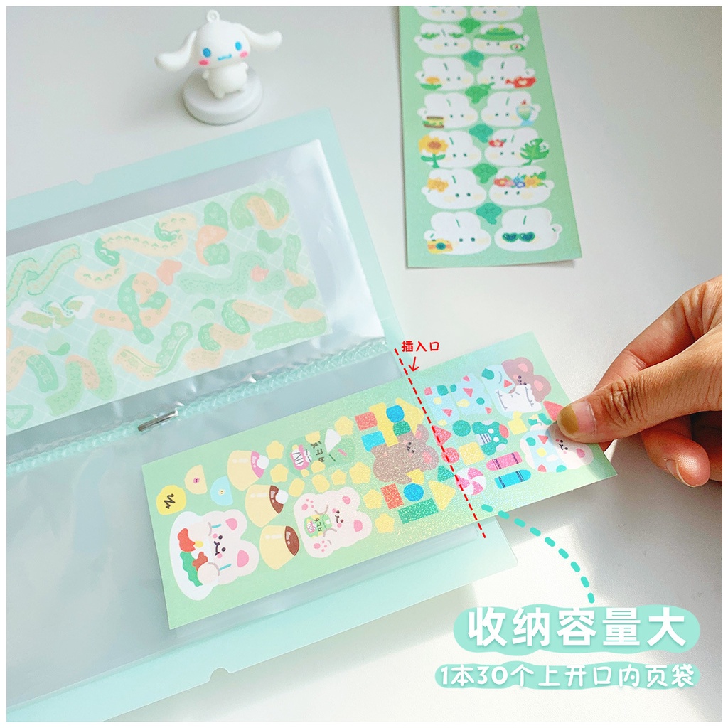 Sổ đựng sticker MIAO'S LITTLE FOREST sổ bìa nhựa túi trong lưu trữ hình dán tiện dụng MOT2213