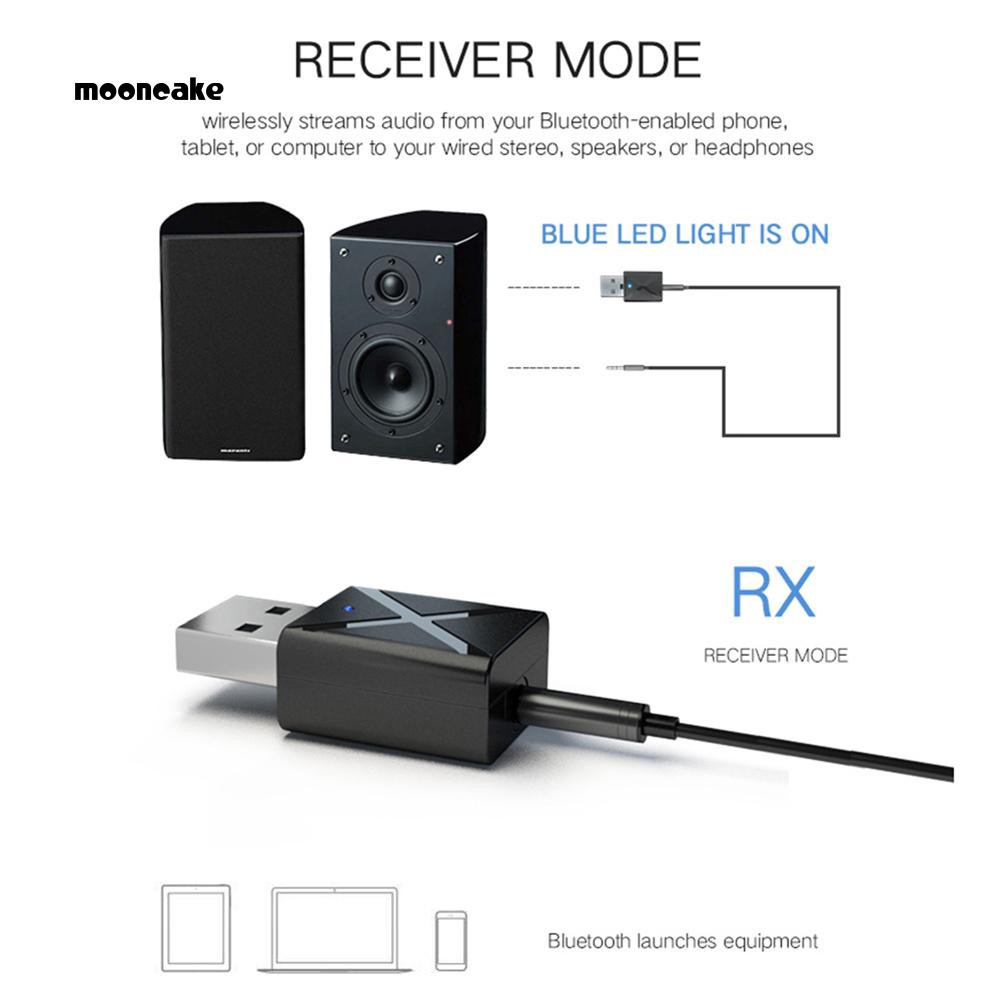 Bộ USB thu phát sóng Bluetooth 5.0 tích hợp chuyển đổi âm thanh 2 trong 1 cho TV/máy tính/xe hơi