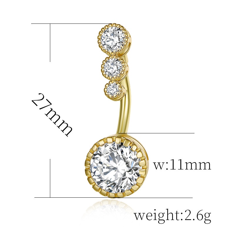 1 pcs Charm Women Exquisite Rhinestone Navel Ring Khuyên Rốn Đính Đá Xinh Xắn Body Jewelry