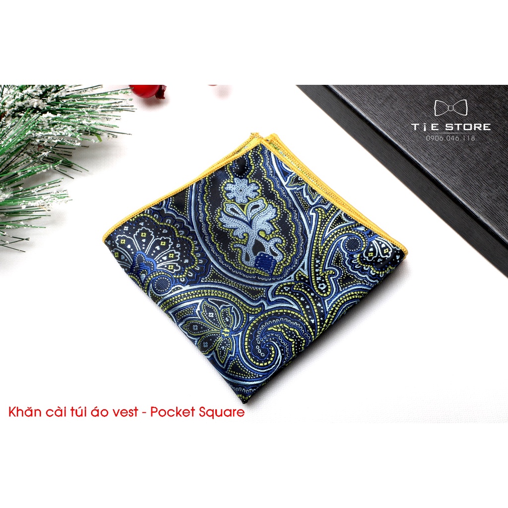 Khăn Cài Túi Áo Vest - Pocket Square - Phụ Kiện Cài  túi Áo họa tiết retro paislay nhiều mẫu