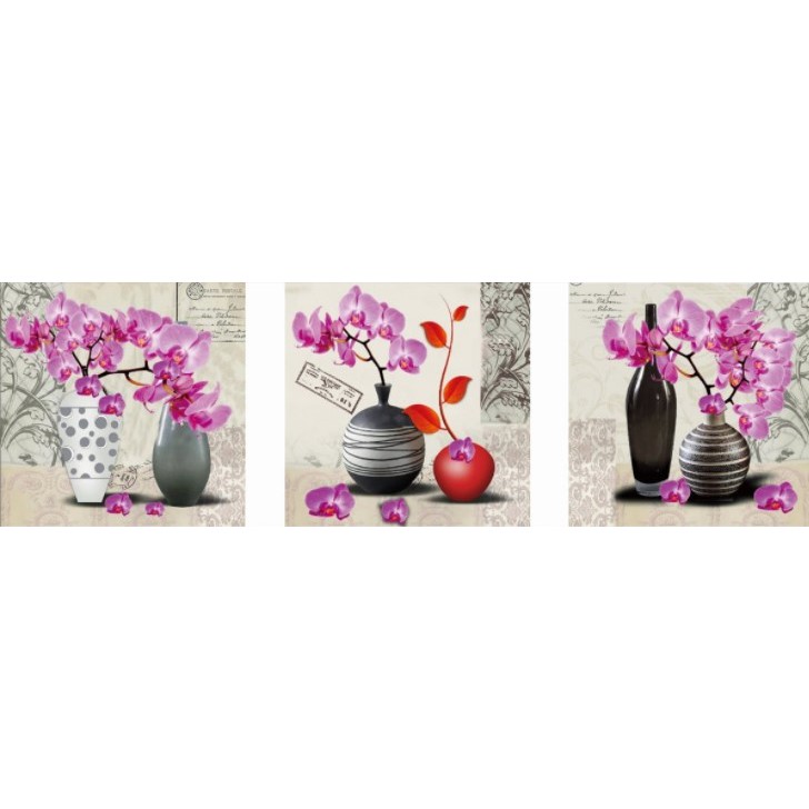 TRANH ĐÍNH ĐÁ BA BÌNH HOA VS102 (142X50)