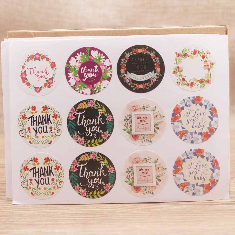 Bộ 12 Miếng Dán Thank you Handmade