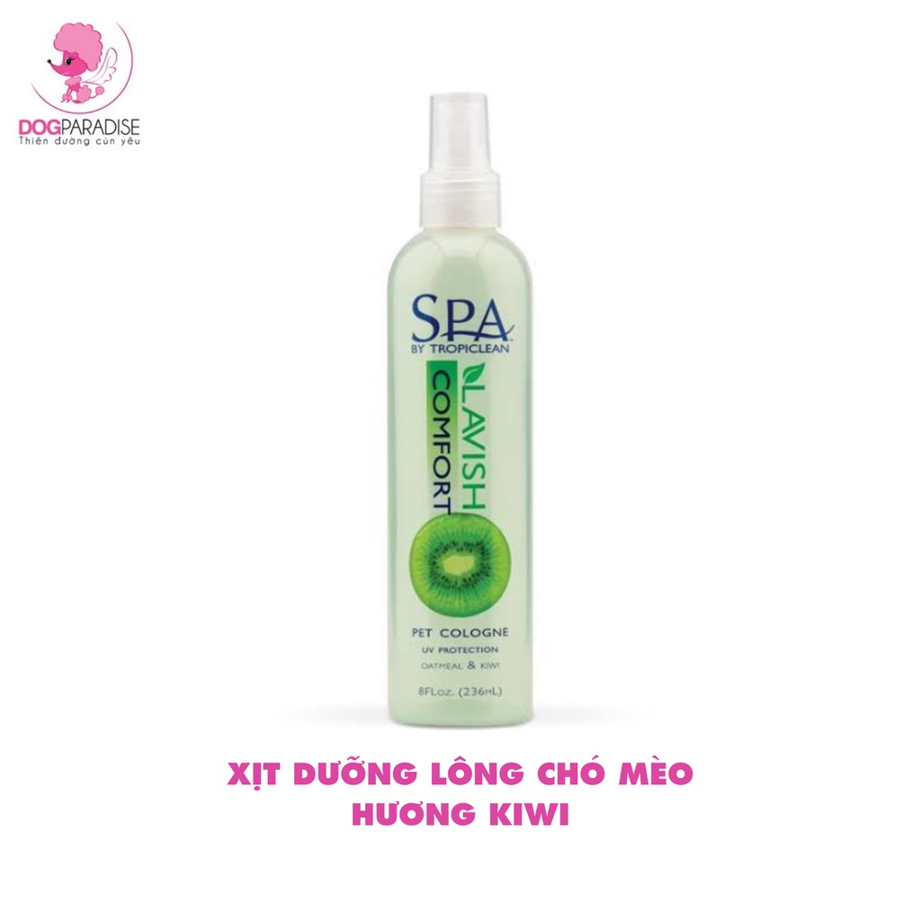 Xịt dưỡng lông chó mèo SPA Lavish by Tropiclean mùi hương thơm mát chống tia UV chai 236ml - Dog Paradise