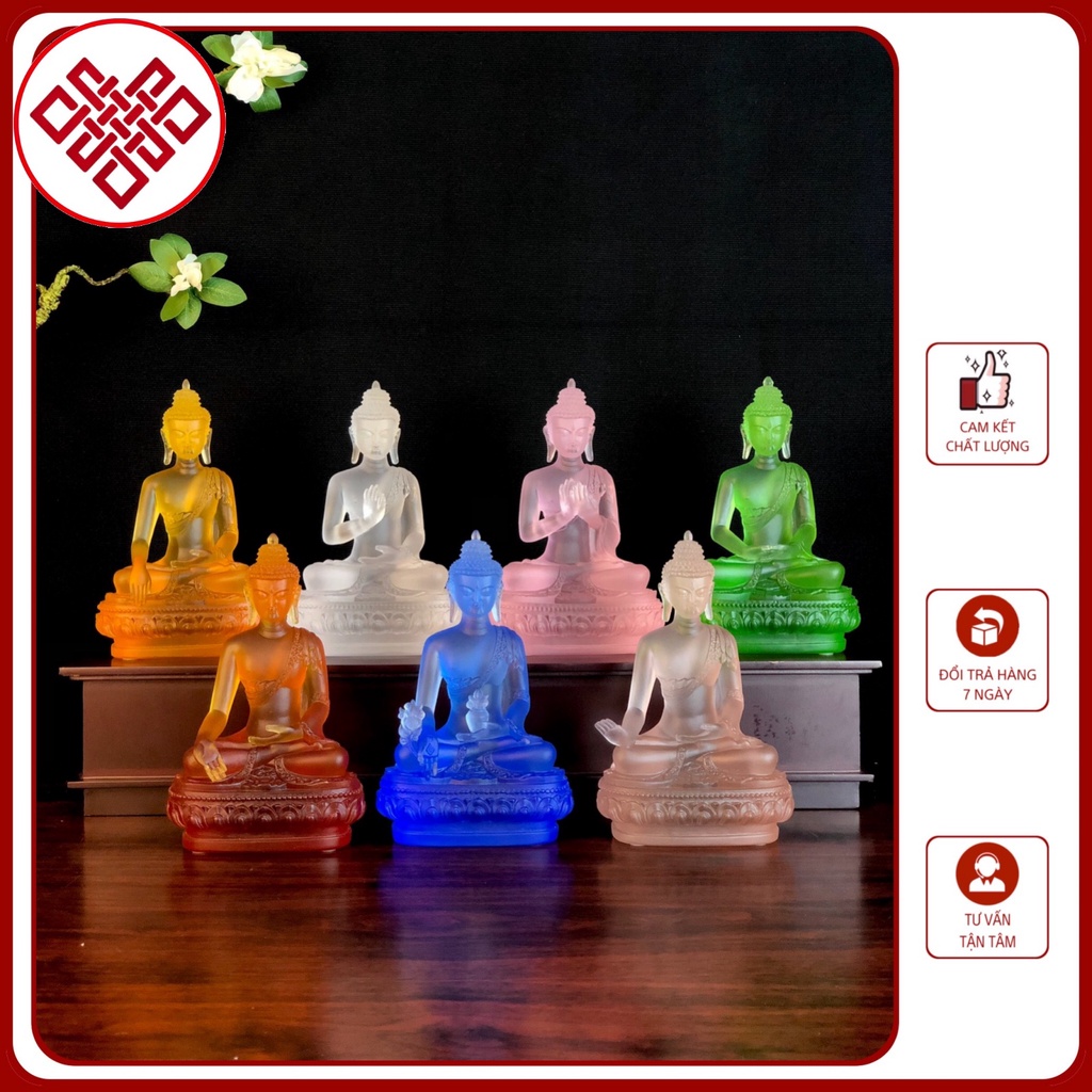 Bộ Tượng Phật Dược Sư Mật Tông  Lưu Ly 12Cm