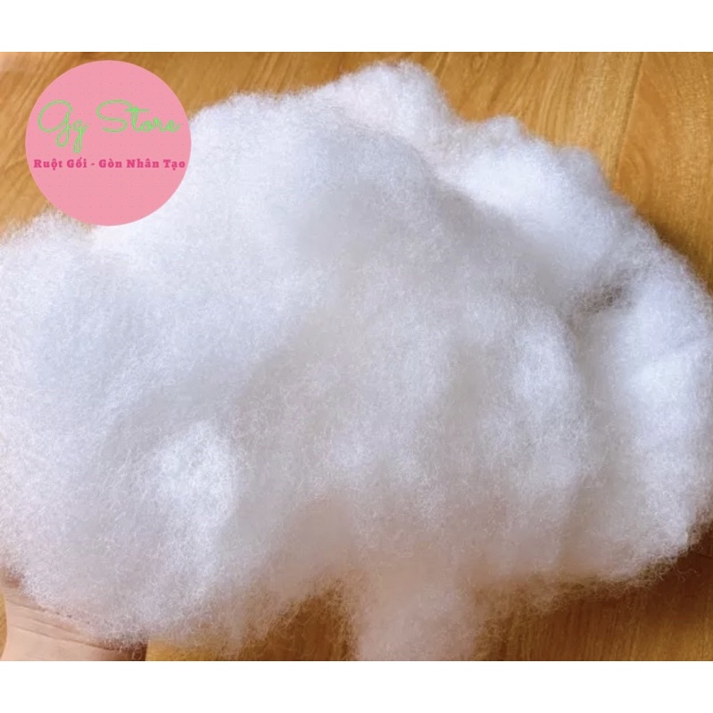 Bông Gòn Xơ mềm xoắn 3d sợi tơi trắng loại A 1kg nhồi gối gia đình,em bé,khách sạn,giả tuyết làm mây giá rẻ