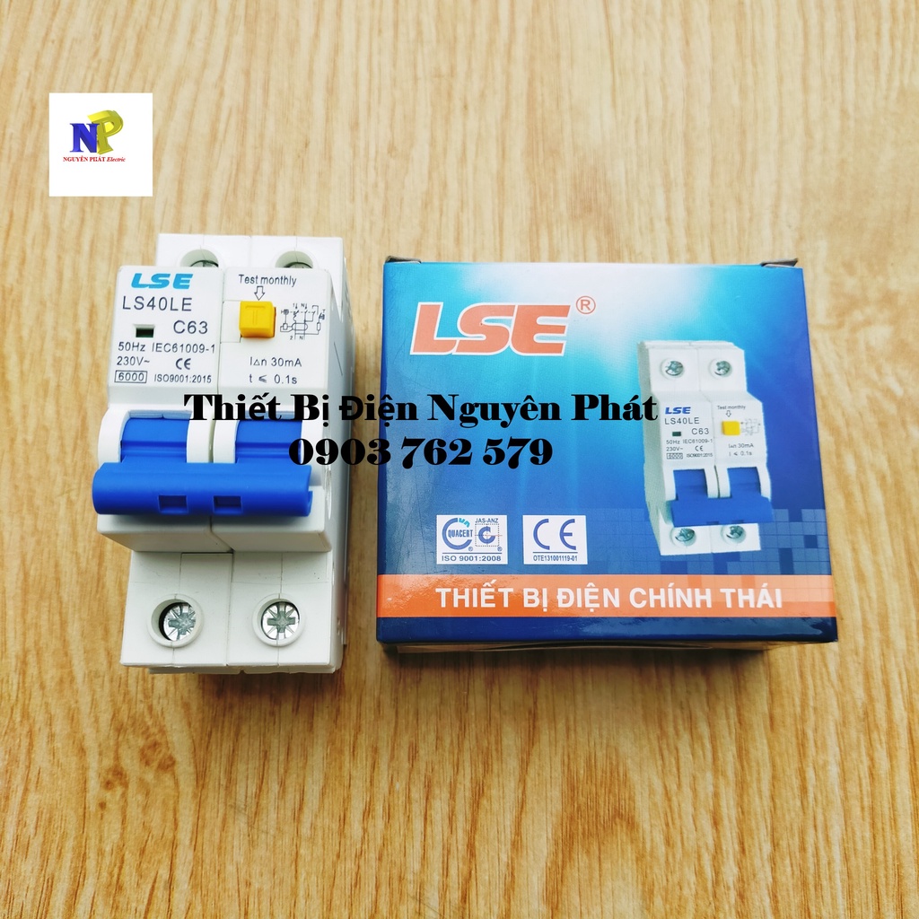 Cầu Dao 2 Pha Chống Rò, Chống Giật & Chống Quá Tải RCBO LS40LE - Chính Thái