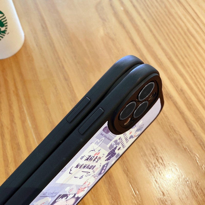 Ốp Điện Thoại Mềm Hình Ly Trà Sữa Dâu Tây Mắt To Cho iphone 15 14 13 12 11 pro x xr xs max se 2020 6 6s 7 8 plus