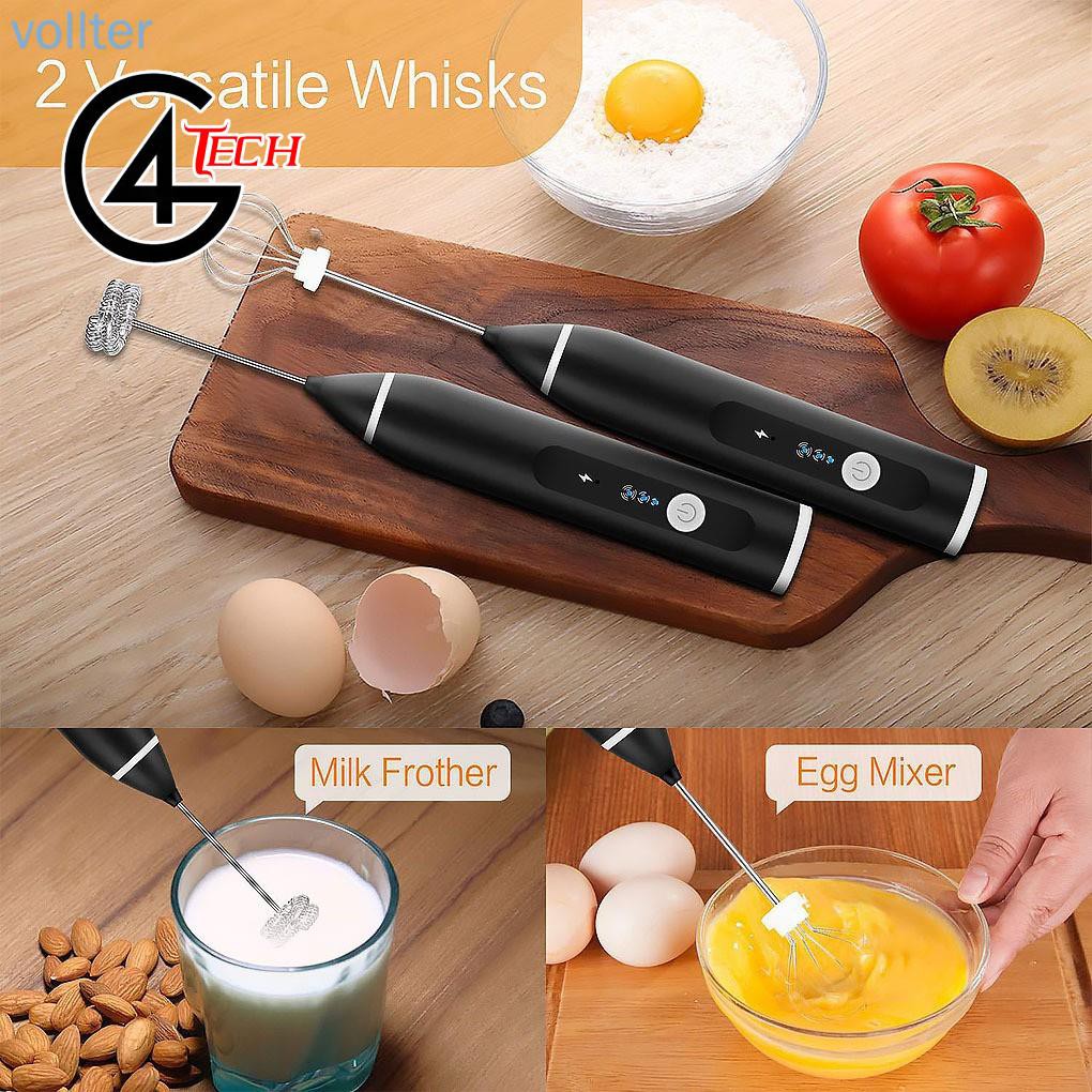Máy đánh trứng mini cầm tay 3 tốc độ, đánh trứng, tạo bọt đơn giản bằng thép không gỉ