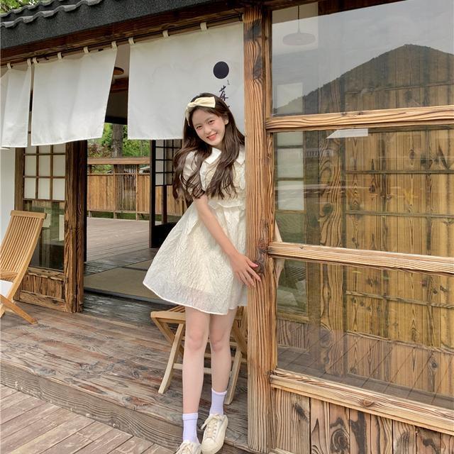 Đầm Tay Phồng Phối Ren Kiểu Hàn Quốc Thiết Kế Ngọt Ngào Cho Nữ đầm bầu váy nữ váy bé gái váy dài chân váy dài váy nữ chân váy dài