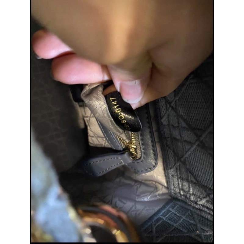 Túi vải di-or màu xanh