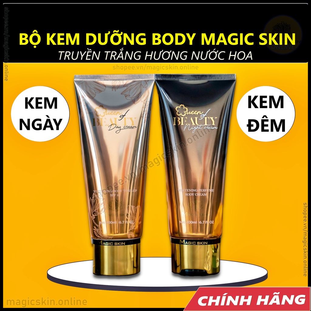 Bộ kem dưỡng trắng Body Magic Skin cao cấp | Kem dưỡng ngày &amp; Kem dưỡng đêm