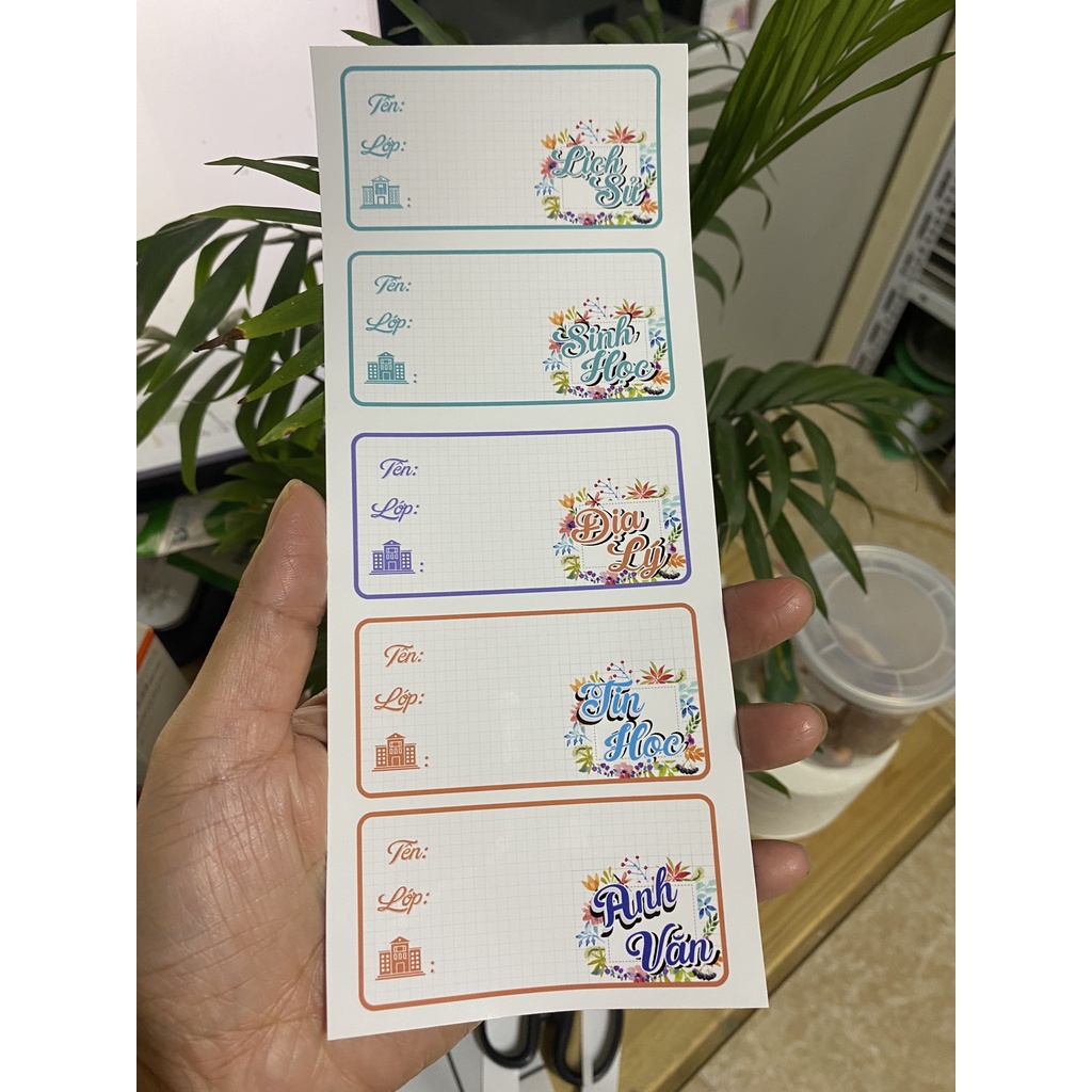 Combo Nhãn Vở Môn Học Tiện Lợi - Sticker Ham Học - Cấp 2/ Cấp3