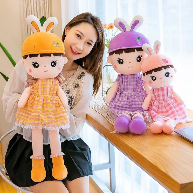 Gấu Bông Búp Bê Aisi -Búp Bê Đội Nón Thỏ Siêu Cute